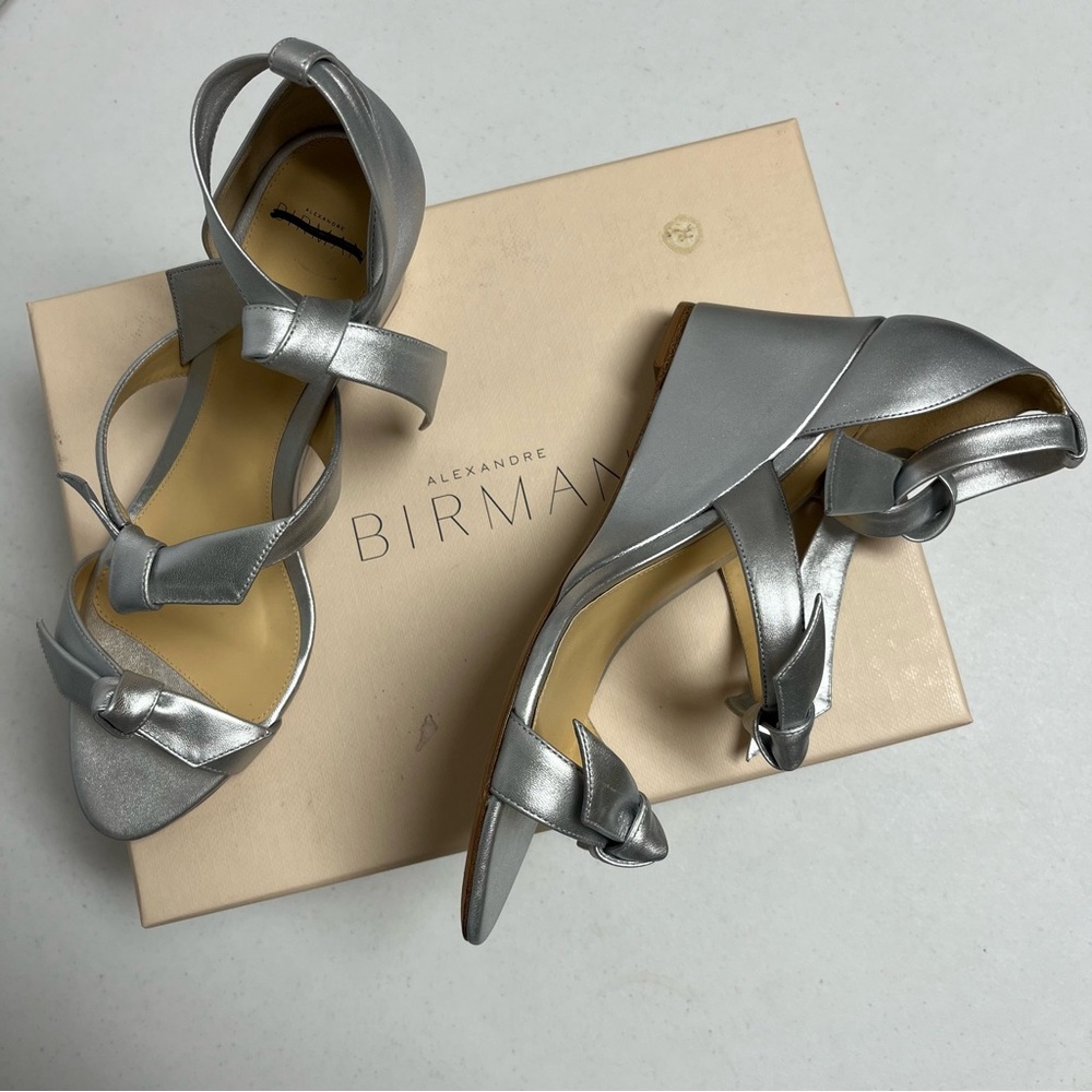 Alexandre Birman Silver Strappy Heels